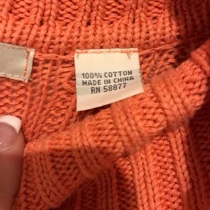 Wainscott cable knit, coral, medium sweater.